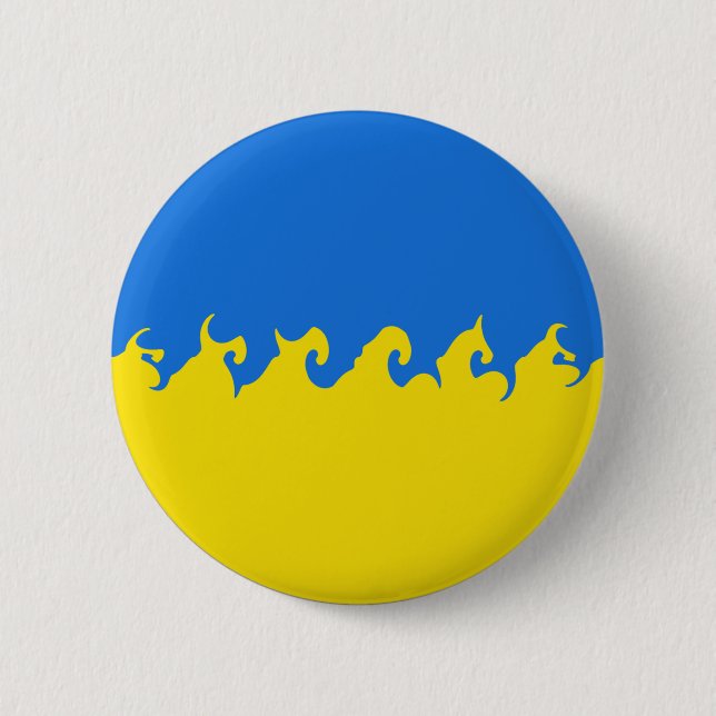 Macaron Rond 5 Cm Drapeau national ukrainien (Devant)
