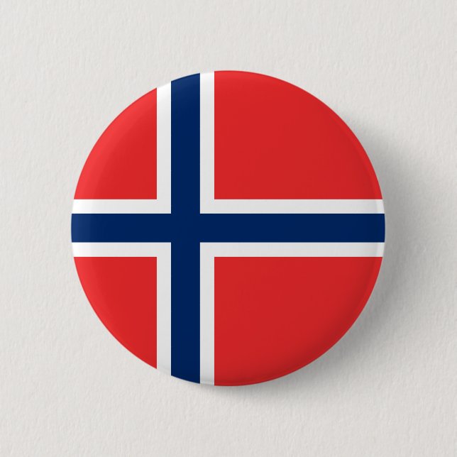 Macaron Rond 5 Cm Drapeau norvégien (Norvège) (Devant)