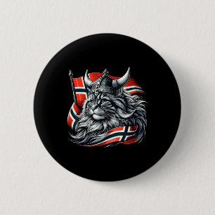 Macaron Rond 5 Cm Drapeau norvégien Viking Norvège