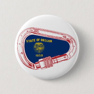 Macaron Rond 5 Cm Drapeau Oregon Escalade carabiner