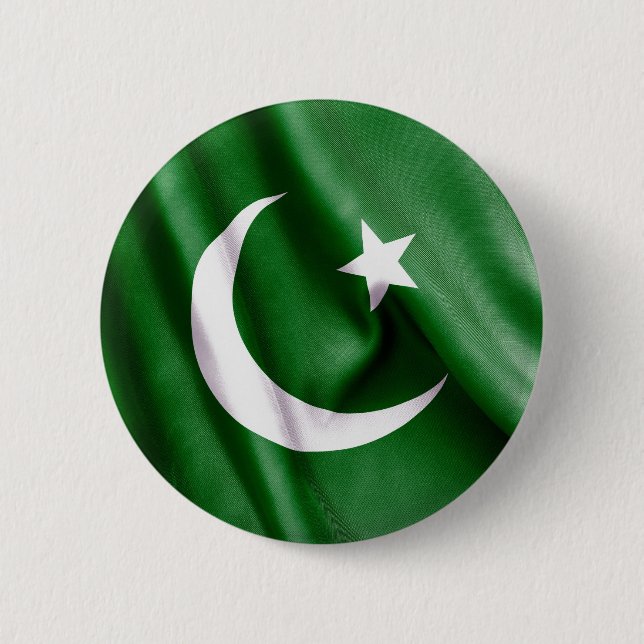 Macaron Rond 5 Cm Drapeau pakistanais (Devant)