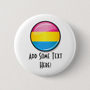 Macaron Rond 5 Cm Drapeau Pansexual rond brillant de fierté
