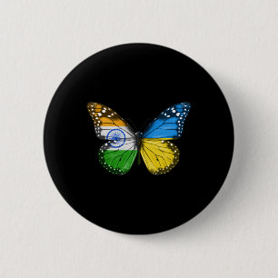 Macaron Rond 5 Cm Drapeau papillon indien ukrainien Inde Ukraine
