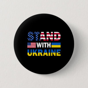 Macaron Rond 5 Cm Drapeau patriotique de fierté de l'Ukraine avec le