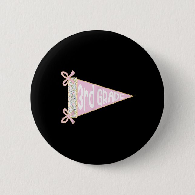 Macaron Rond 5 Cm Drapeau Pennant Prépa Rentree Scolaire Troisième C (Devant)
