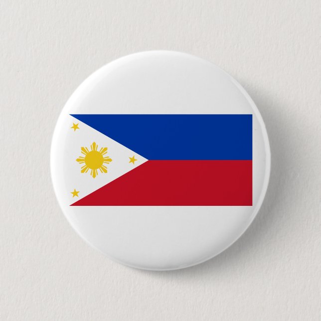 Macaron Rond 5 Cm Drapeau philippin, drapeau national d'îles (Devant)