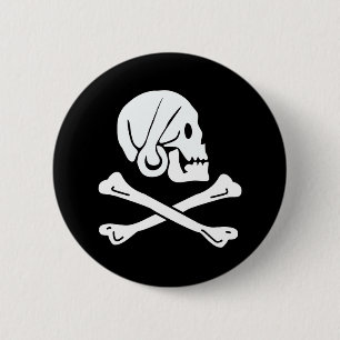 Macaron Rond 5 Cm Drapeau pirate - Jolly roger