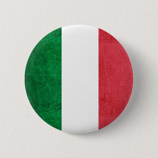 Macaron Rond 5 Cm Drapeau pour le bouton de l'Italie (Devant)