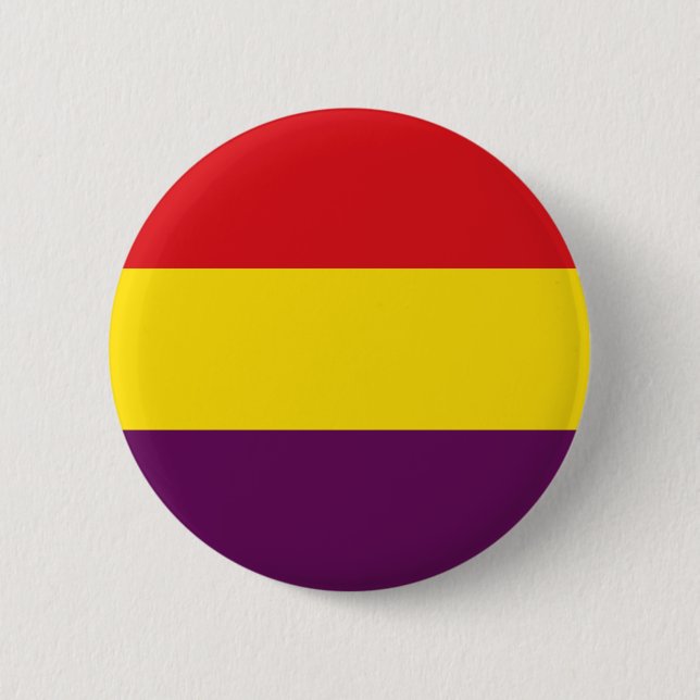 Macaron Rond 5 Cm Drapeau républicain espagnol República Española Bu (Devant)