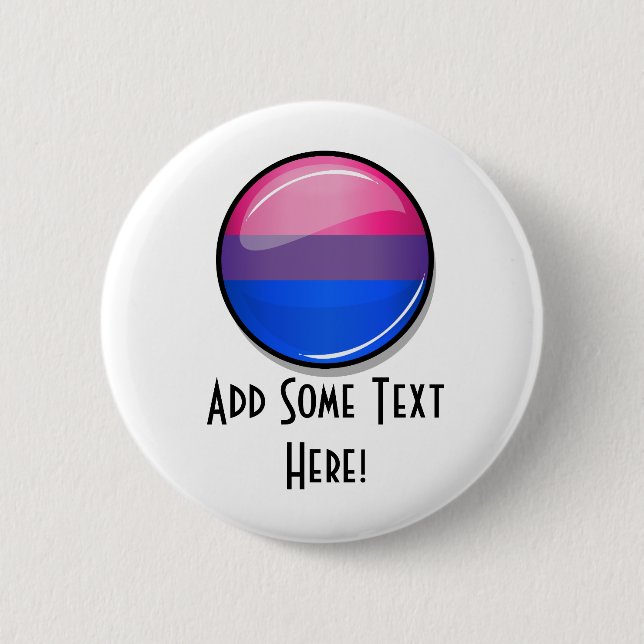 Macaron Rond 5 Cm Drapeau rond brillant de bisexualité (Devant)
