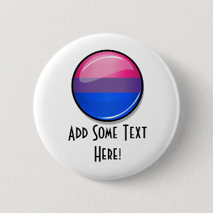 Macaron Rond 5 Cm Drapeau rond brillant de bisexualité