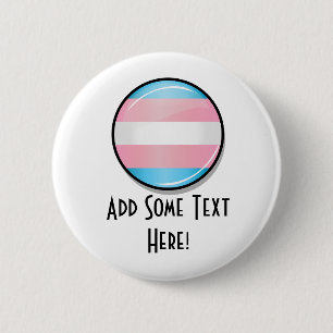 Macaron Rond 5 Cm Drapeau rond brillant de fierté de transsexuel