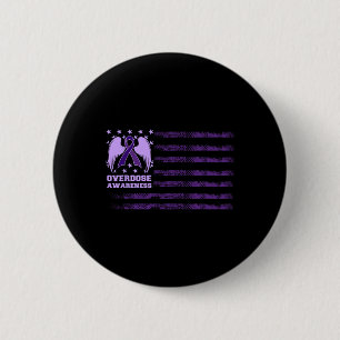 Macaron Rond 5 Cm Drapeau Ruban de sensibilisation au surdosage 1 