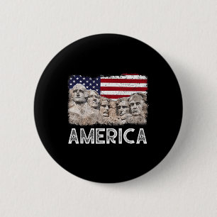 Macaron Rond 5 Cm Drapeau Rushmore du 45e Rushmore Mount American
