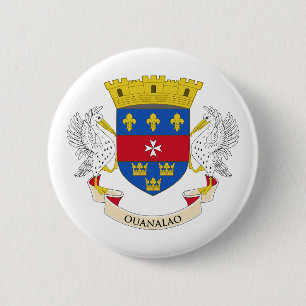 Macaron Rond 5 Cm Drapeau Saint-Barthélemy