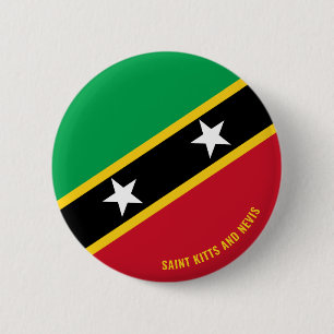 Macaron Rond 5 Cm Drapeau Saint-Kitts-et-Nevis Charmant patriotique