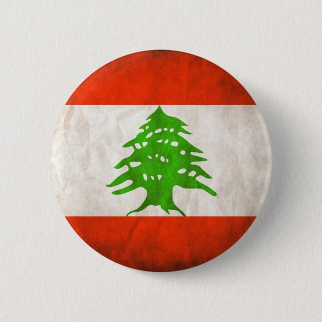 Macaron Rond 5 Cm Drapeau sale du Liban (Devant)