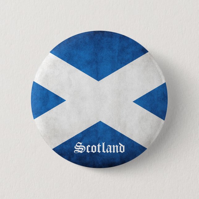 Macaron Rond 5 Cm Drapeau Scotland Grunge (Devant)