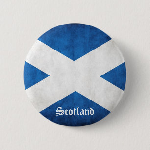 Macaron Rond 5 Cm Drapeau Scotland Grunge