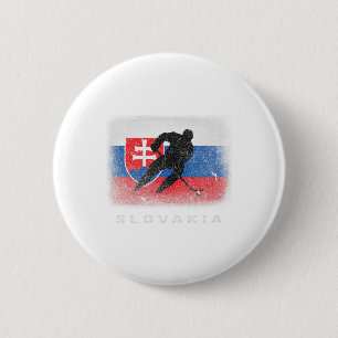 Macaron Rond 5 Cm Drapeau slovaque de hockey sur glace