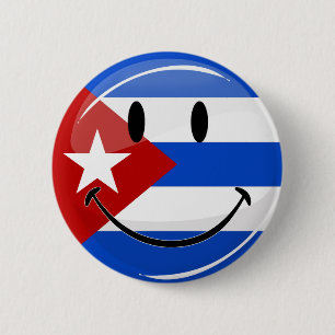 Macaron Rond 5 Cm Drapeau souriant cubain