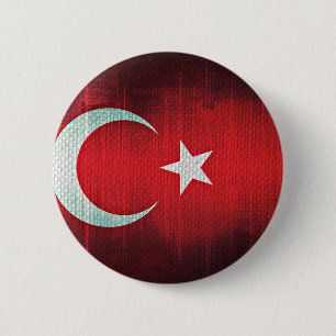 Macaron Rond 5 Cm Drapeau stylisé de Turquie