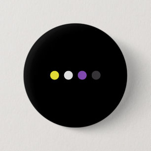 Macaron Rond 5 Cm Drapeau subtil non binaire Dots Enby Fierté Trans
