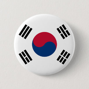 Macaron Rond 5 Cm Drapeau sud-coréen Séoul S.K. La fierté des Cor