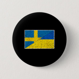 Macaron Rond 5 Cm Drapeau Suède Ukraine Nationalité suédoise ukraini