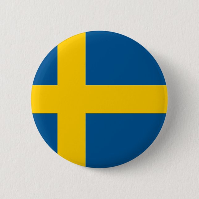 Macaron Rond 5 Cm Drapeau suédois (Devant)