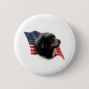 Macaron Rond 5 Cm Drapeau tibétain du Mastiff