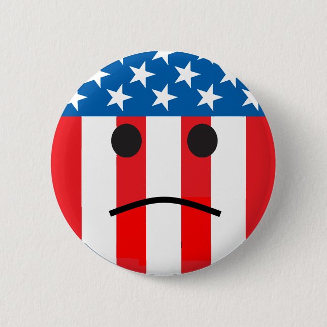 Macaron Rond 5 Cm drapeau triste (Devant)
