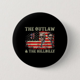 Macaron Rond 5 Cm Drapeau Trump 2025 Hors-la-loi Hillbilly J.d.vance