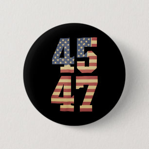 Macaron Rond 5 Cm Drapeau Trump 45 47 Vintage Amérique USA