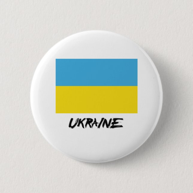Macaron Rond 5 Cm Drapeau Ukraine (Devant)
