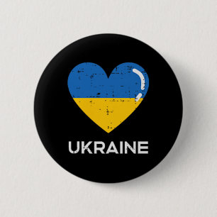 Macaron Rond 5 Cm Drapeau Ukraine Cœur Poche Amour Ukrainiennes Femm
