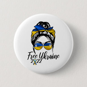 Macaron Rond 5 Cm Drapeau ukrainien2