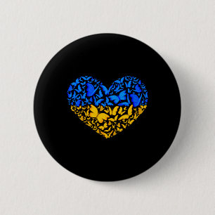 Macaron Rond 5 Cm Drapeau ukrainien Paix Drapeau ukrainien Papillon