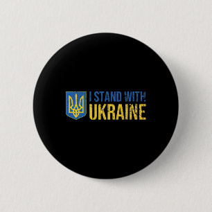 Macaron Rond 5 Cm Drapeau ukrainien Soutien à l'Ukraine Je suis avec