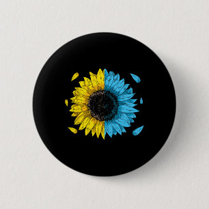 Macaron Rond 5 Cm Drapeau ukrainien Symbole Tryzub Amour Soutien Ukr