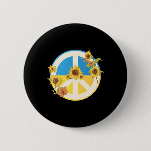 Macaron Rond 5 Cm Drapeau ukrainien Tournesol Je suis avec l'Ukraine