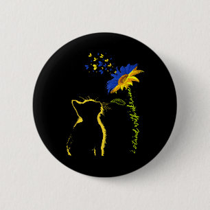 Macaron Rond 5 Cm Drapeau ukrainien Tournesol Je suis avec l'Ukraine