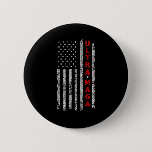Macaron Rond 5 Cm Drapeau Ultra MAGA Vintage American Ultra MAGA