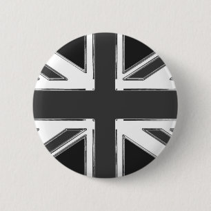 Macaron Rond 5 Cm Drapeau Union Jack du Royaume-Uni - Chrome