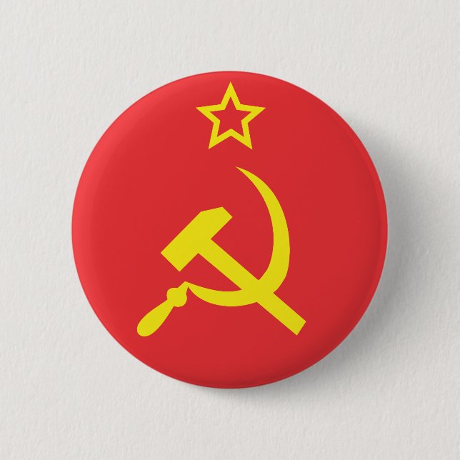 Macaron Rond 5 Cm Drapeau URSS (Devant)