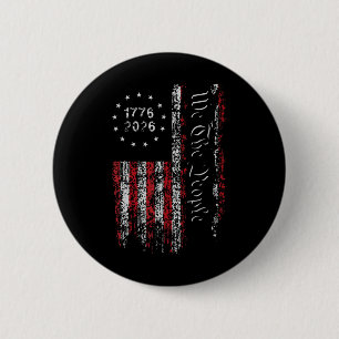 Macaron Rond 5 Cm Drapeau Usa Vintage 250e Anniversaire Indépendance