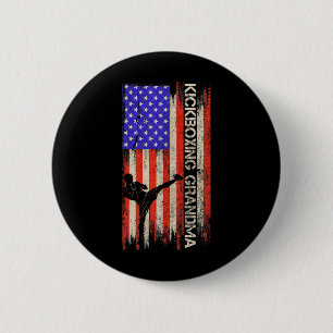Macaron Rond 5 Cm Drapeau Usa Vintage Mma Kickboxing Combattante Gra
