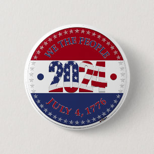 Macaron Rond 5 Cm Drapeau USA We The People 2024