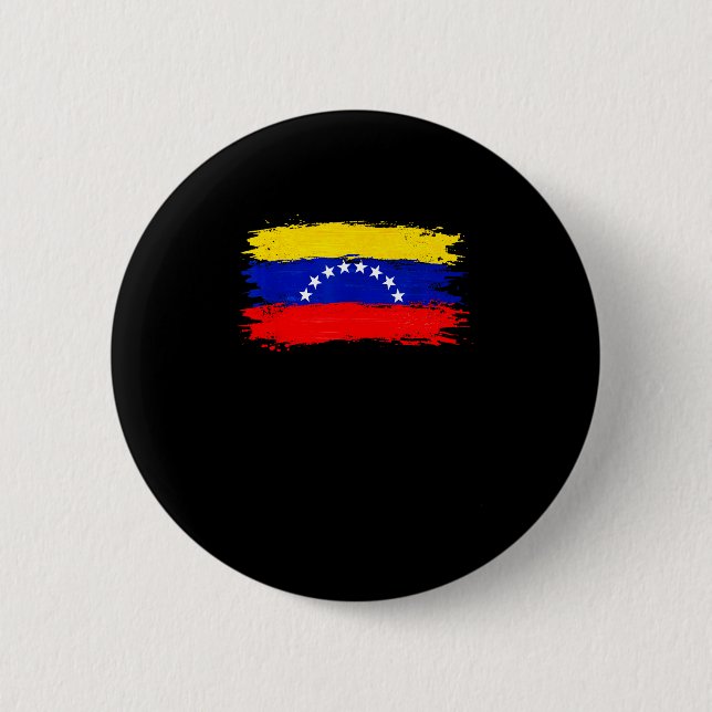 Macaron Rond 5 Cm Drapeau Venezuela 2026 Libre Paix  (Devant)