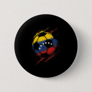 Macaron Rond 5 Cm Drapeau vénézuélien Football Byll - Fierté du joue